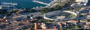 Aerial photo of Arena colloseum in Pula