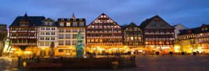 Historic Centre of Frankfurt at Twilight, Hessen, Germany